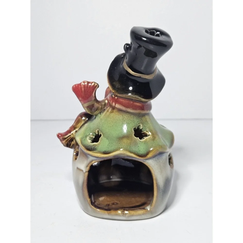 Kirkland Signature Ceramic Snowman Tealight Candle Holder Peace Cardinal 5.5